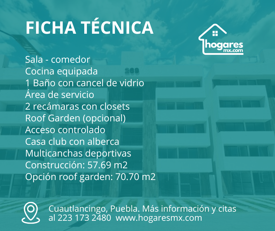 Departamento en Cuautlancingo | 2 Recámaras | INFONAVIT FOVISSSTE