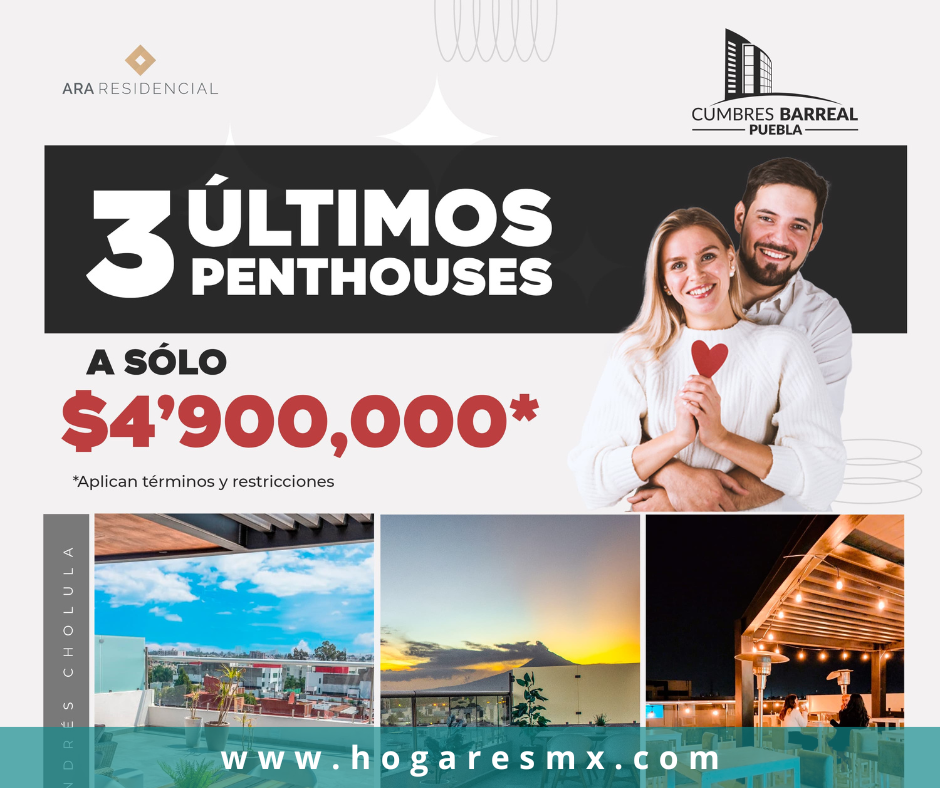 Departamentos de Lujo en Cumbres Barreal, Cholula | INFONAVIT FOVISSSTE